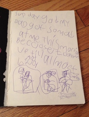 An early notebook. My daughter's handwriting is marginally better now...